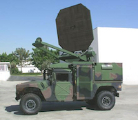 Malibu High Power Microwave antenna on truck 